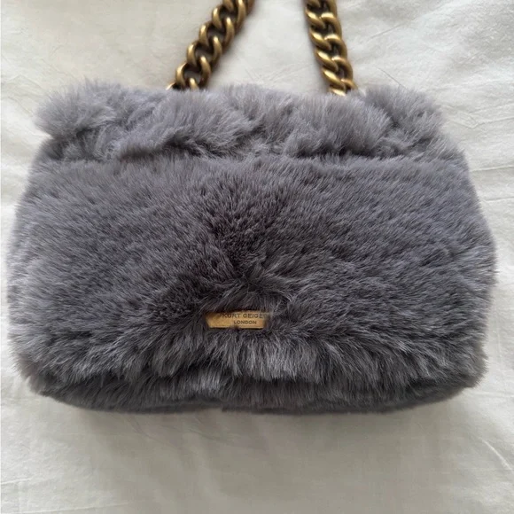 Kurt Geiger Faux Fur Chain Strap Bag - Picture 5 of 6